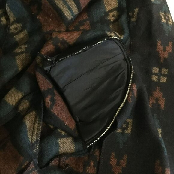 Mixed Blues Women's Western Style Short Collared Wool Blend Blazer Size Medium - Picture 12 of 13